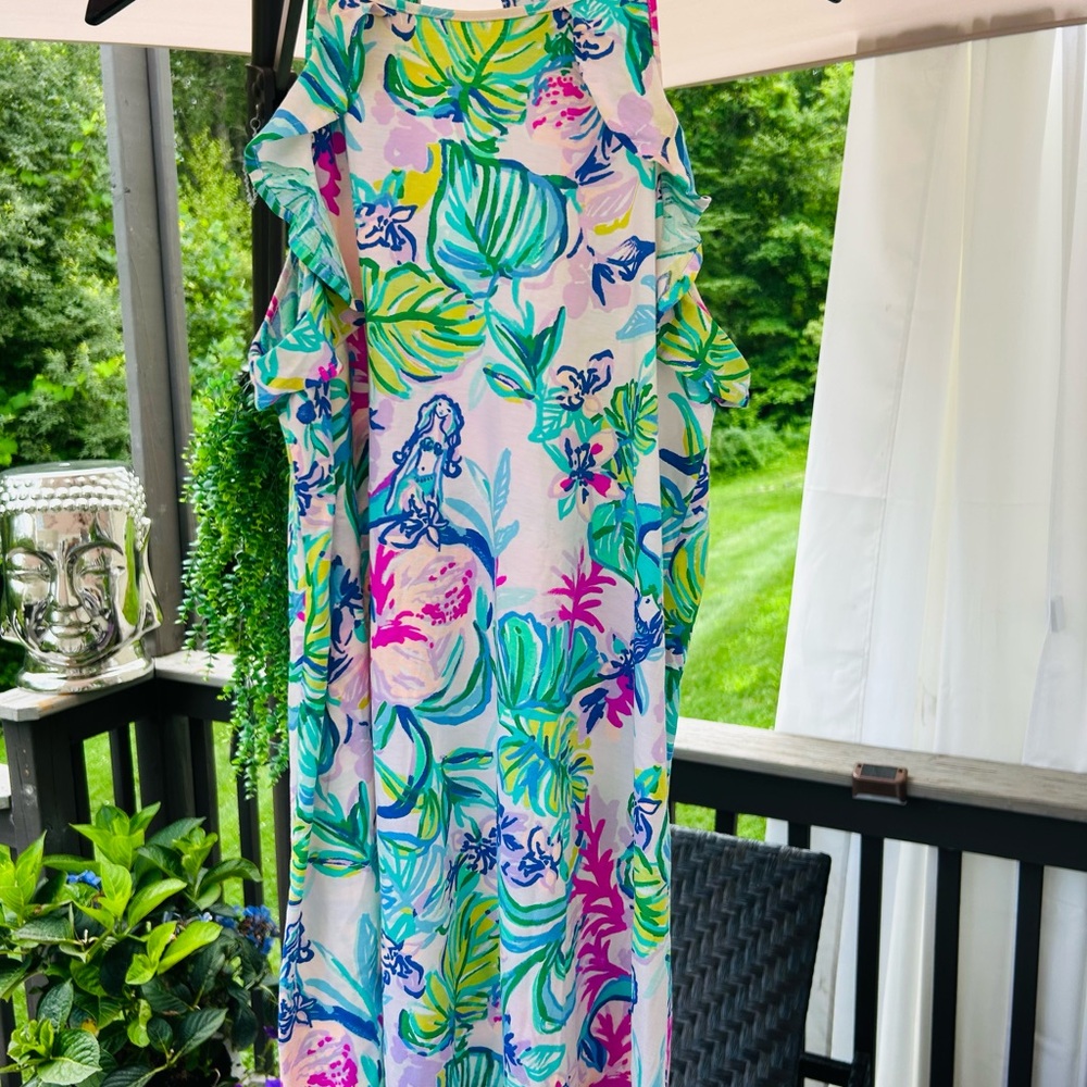 Lilly Pulitzer Tropical Print Mini Dress - Blue, Green, Pink